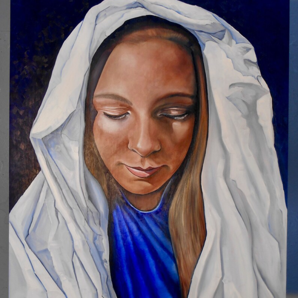 Original Oil Blessed Virgin Mary