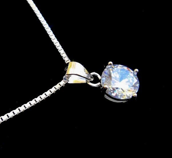 Close up of cubic zirconia necklace