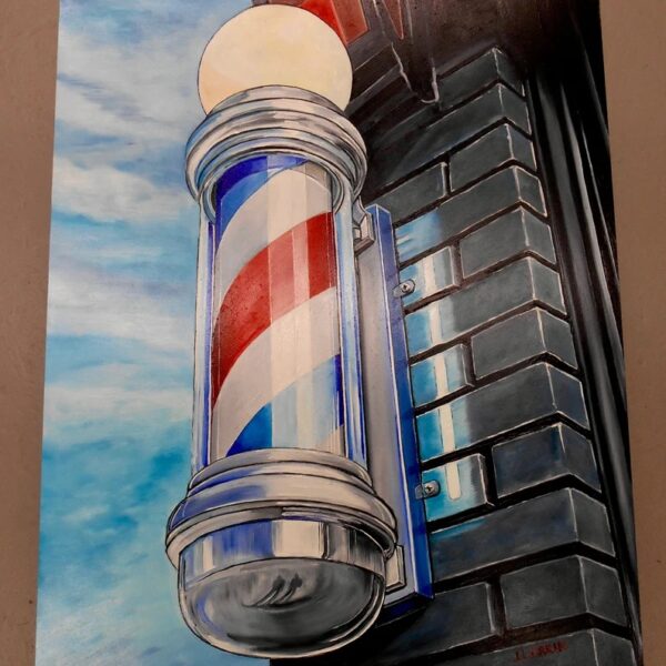 Oil Painting Barber Pole