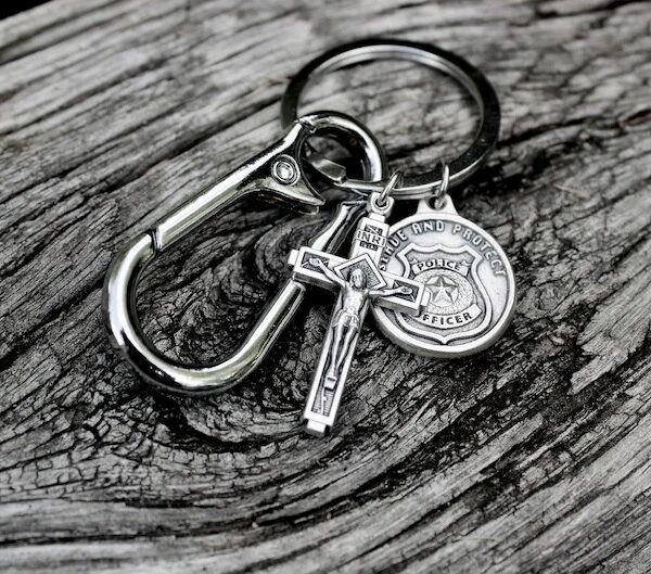 Saint Michael Police Keychain