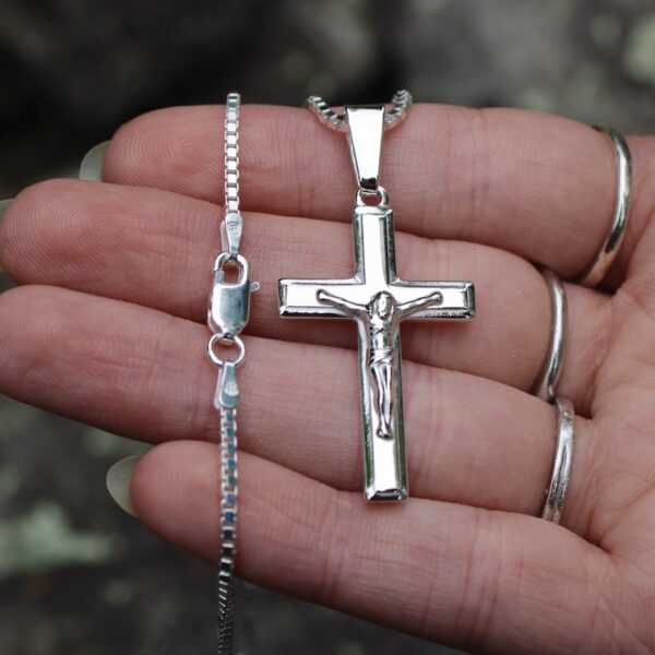 Mens Sterling Crucifix